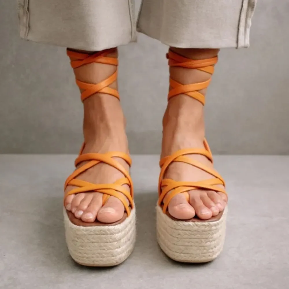 Anthropologie x Alohas Paw Paw Sprits Platform  Sandals size 37